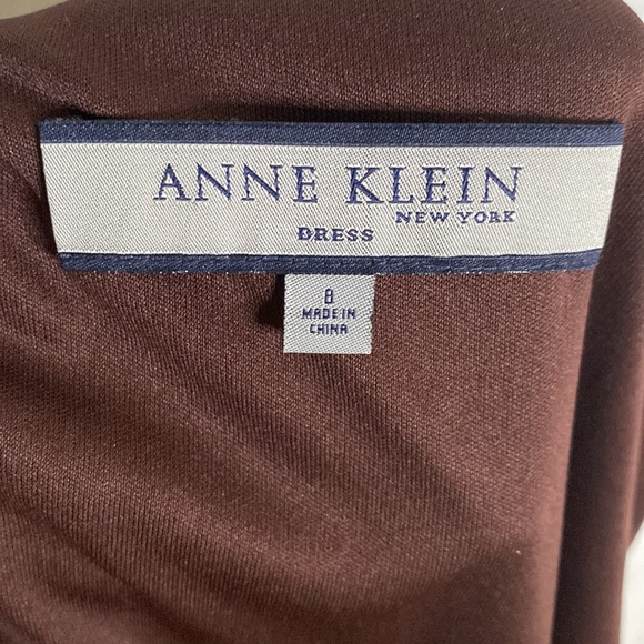 Anne Klein New York faux wrap midi dress Size 8 brown, green, white - Picture 8 of 11